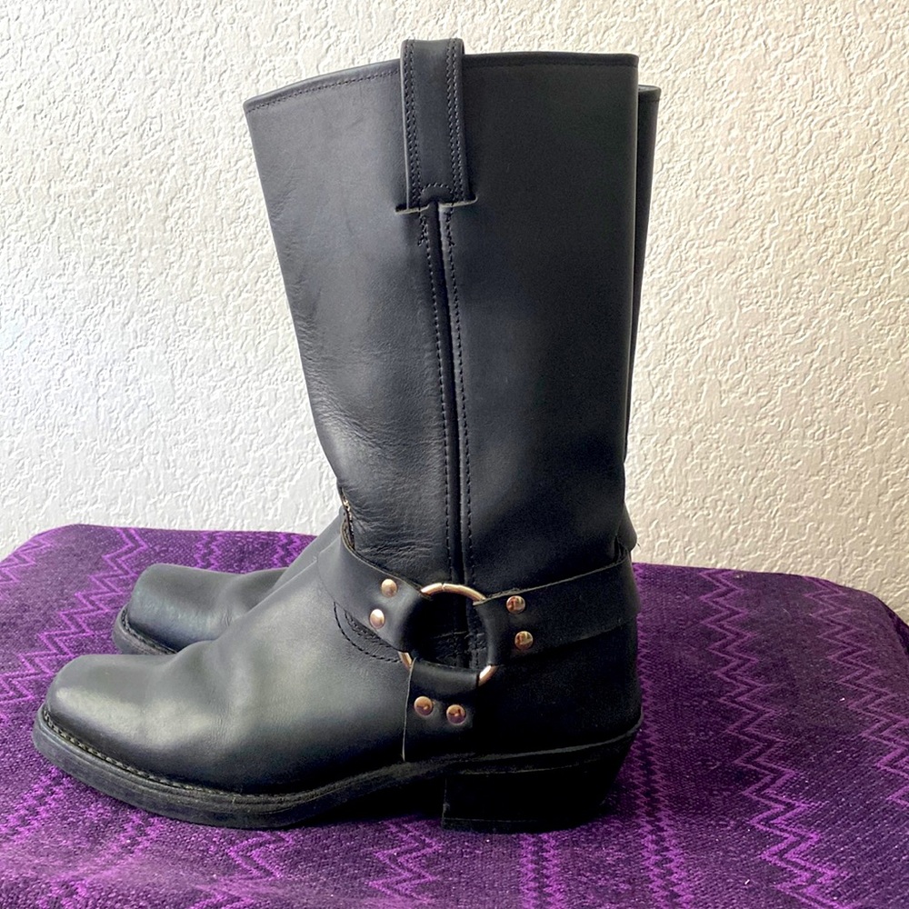 black Frye motorcycle boots
